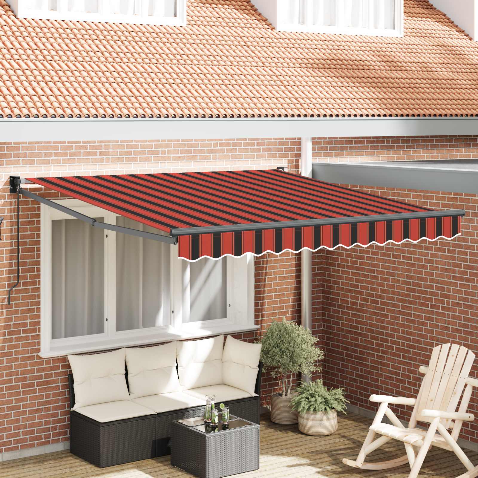 Toldo Retrátil Amarelo e Laranja 400 x 300 cm