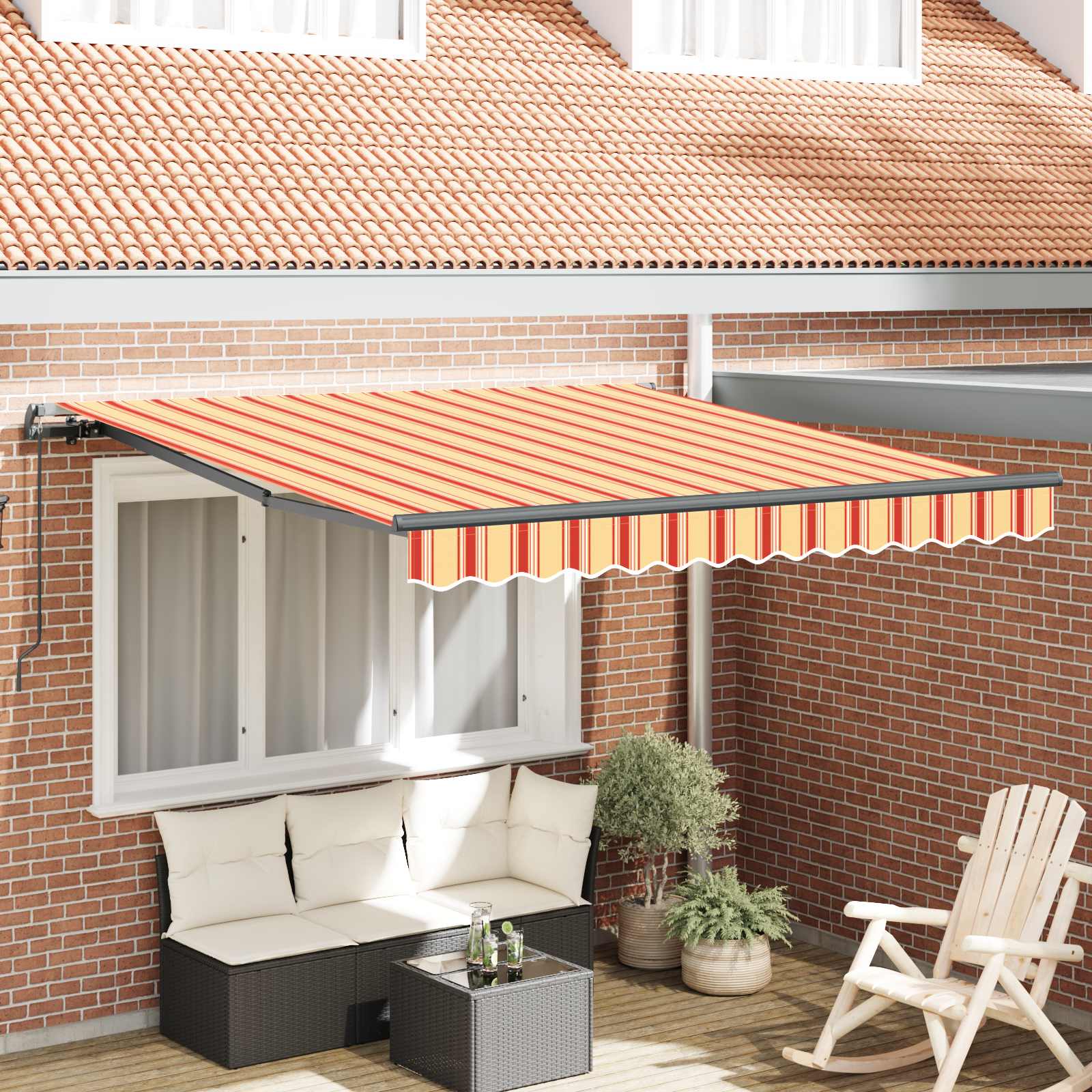 Toldo Retrátil 300 x 250 cm Poliéster e Aço