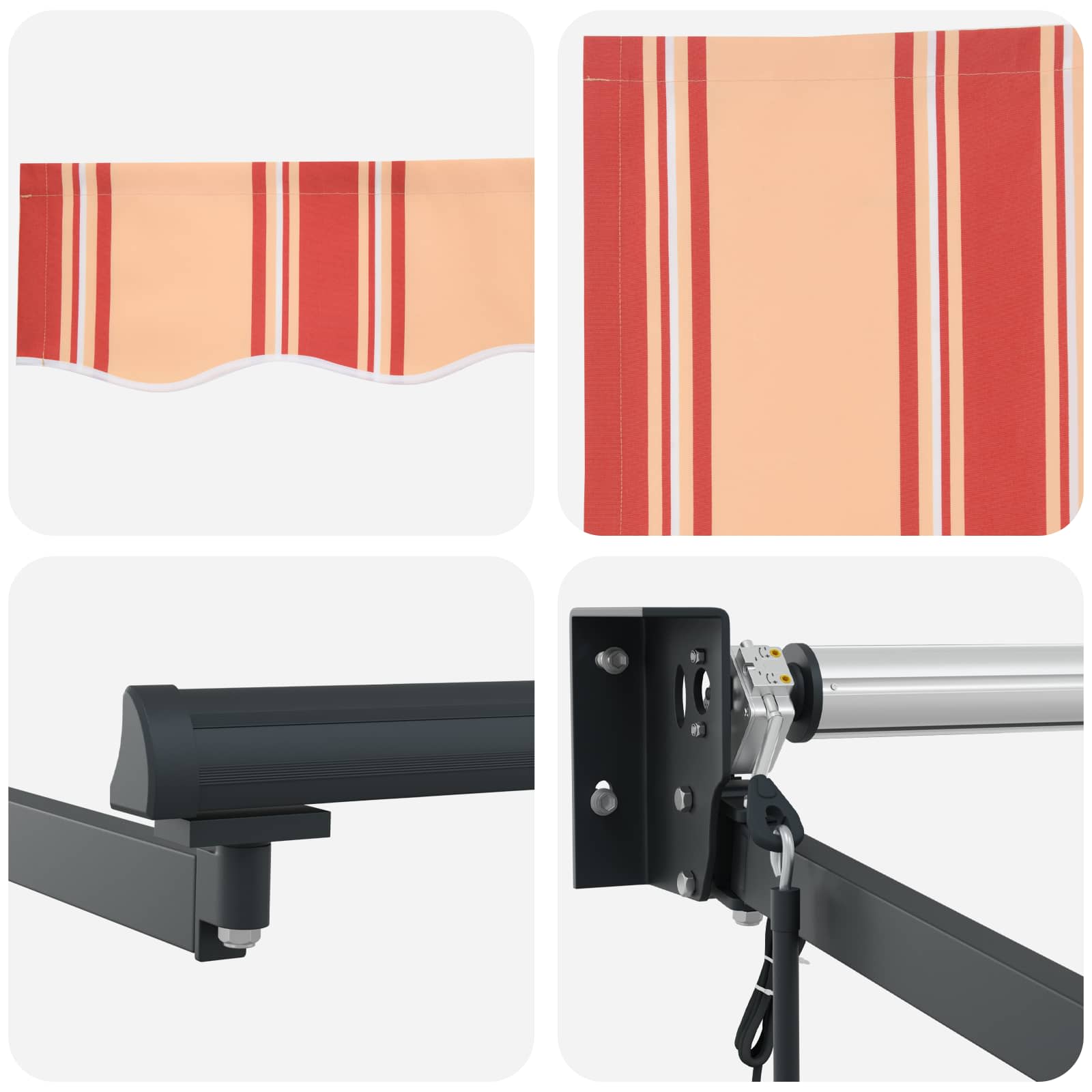 Toldo Retráctil Amarillo y Naranja 300 x 250 cm