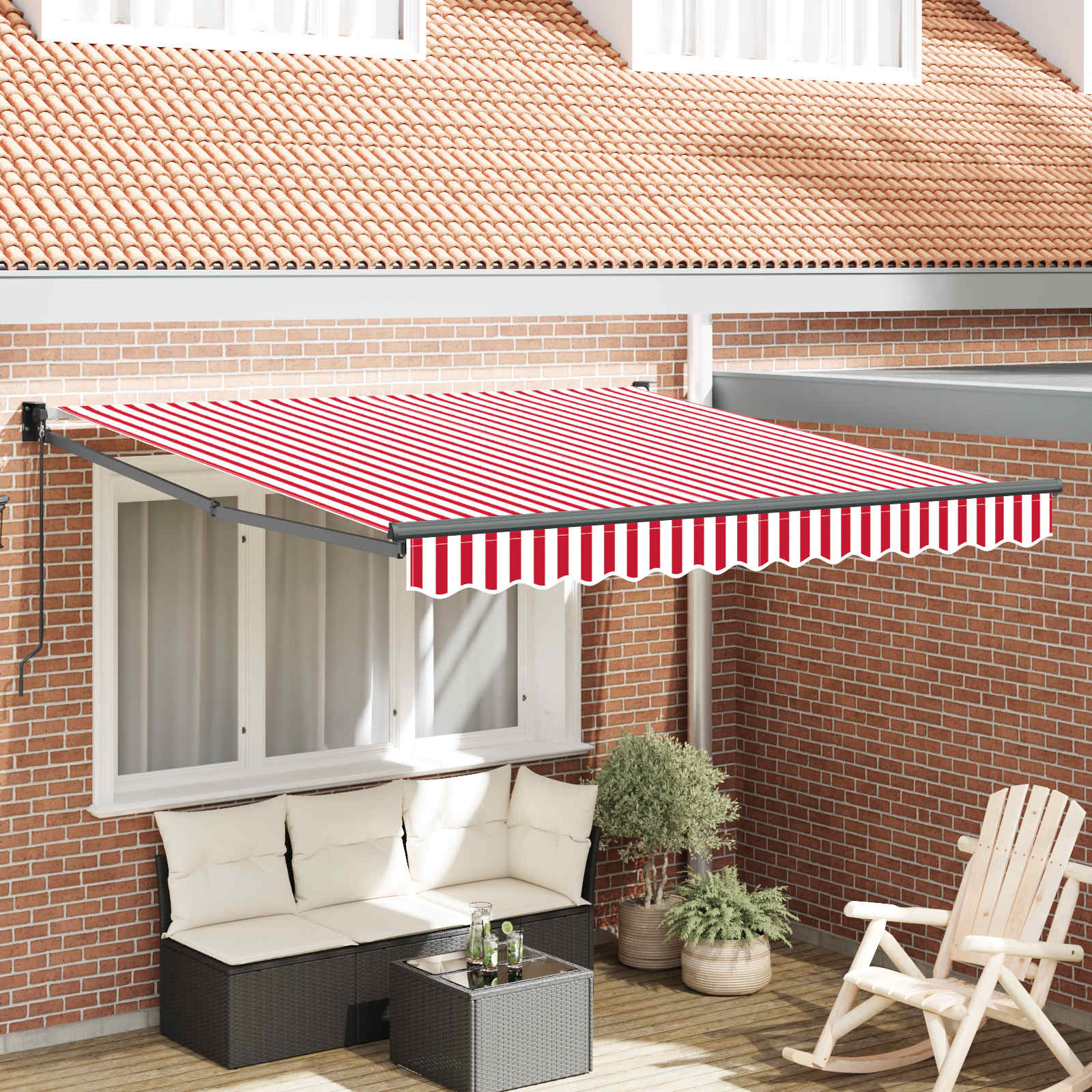 Toldo Retrátil Amarelo e Laranja 400 x 300 cm