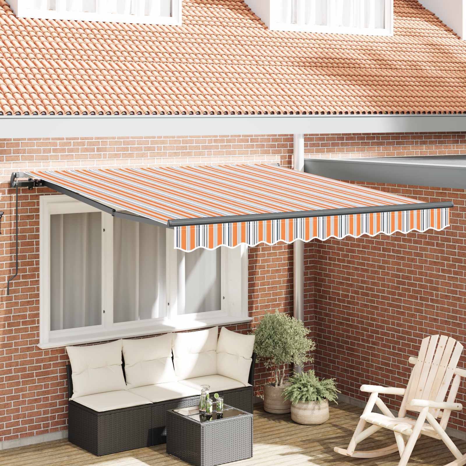 Toldo Retrátil 300 x 250 cm Poliéster e Aço