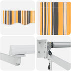 Toldo Retráctil Multicolor 300 x 250 cm Poliéster y Aluminio