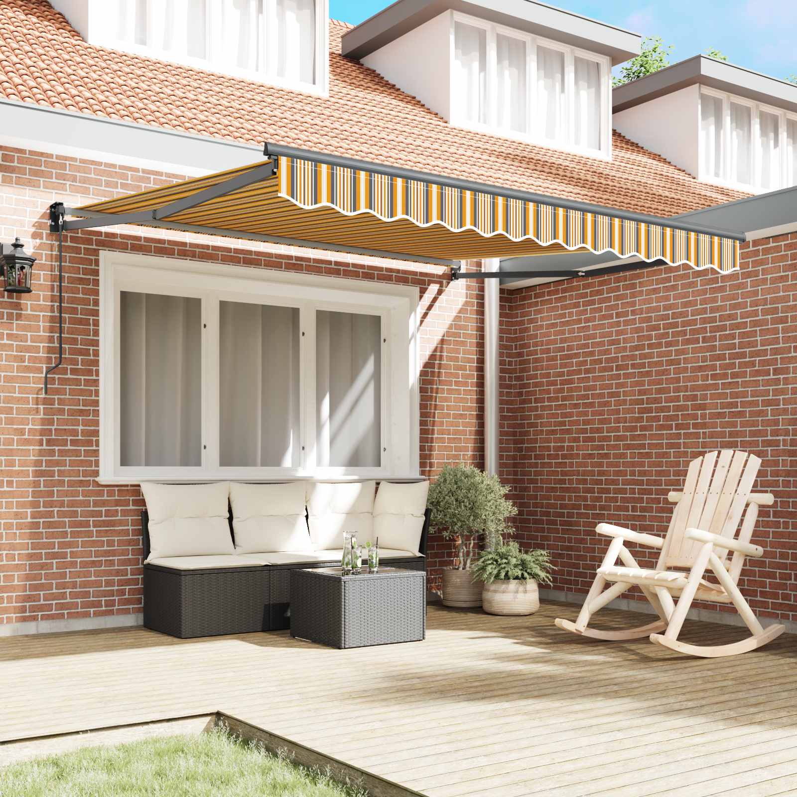 Toldo Manual Multicolor 300 x 250 x 165 cm Poliéster