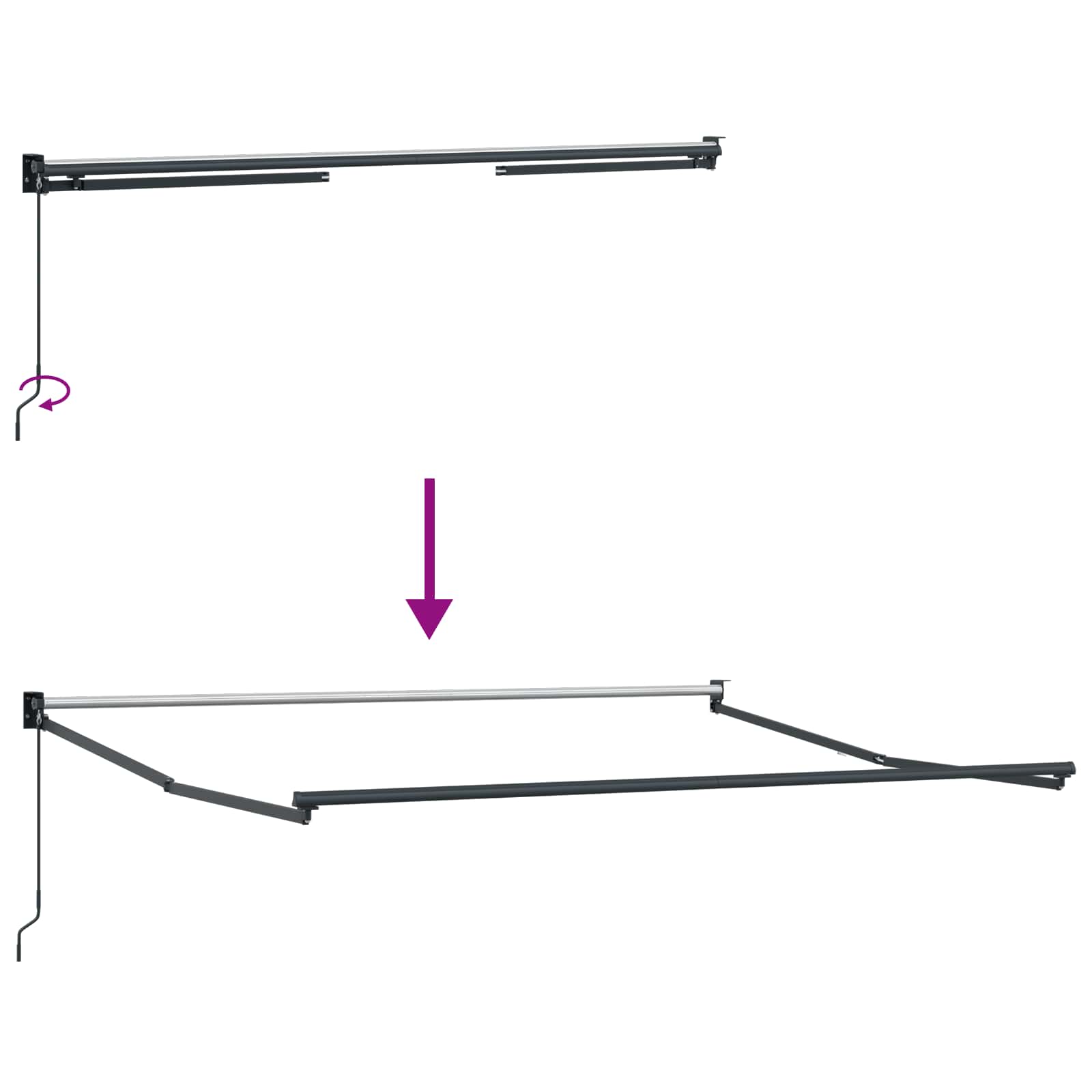 Toldo Manual Multicolor 300 x 250 x 165 cm Poliéster