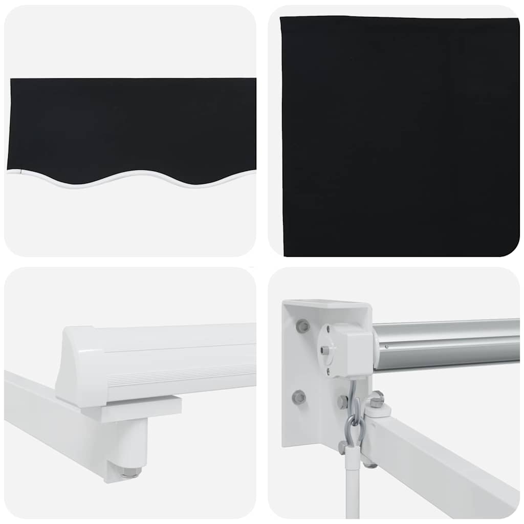 Toldo Manual Negro 300 x 250 x 165 cm Poliéster