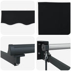 Toldo Manual Negro 300 x 250 x 165 cm Poliéster