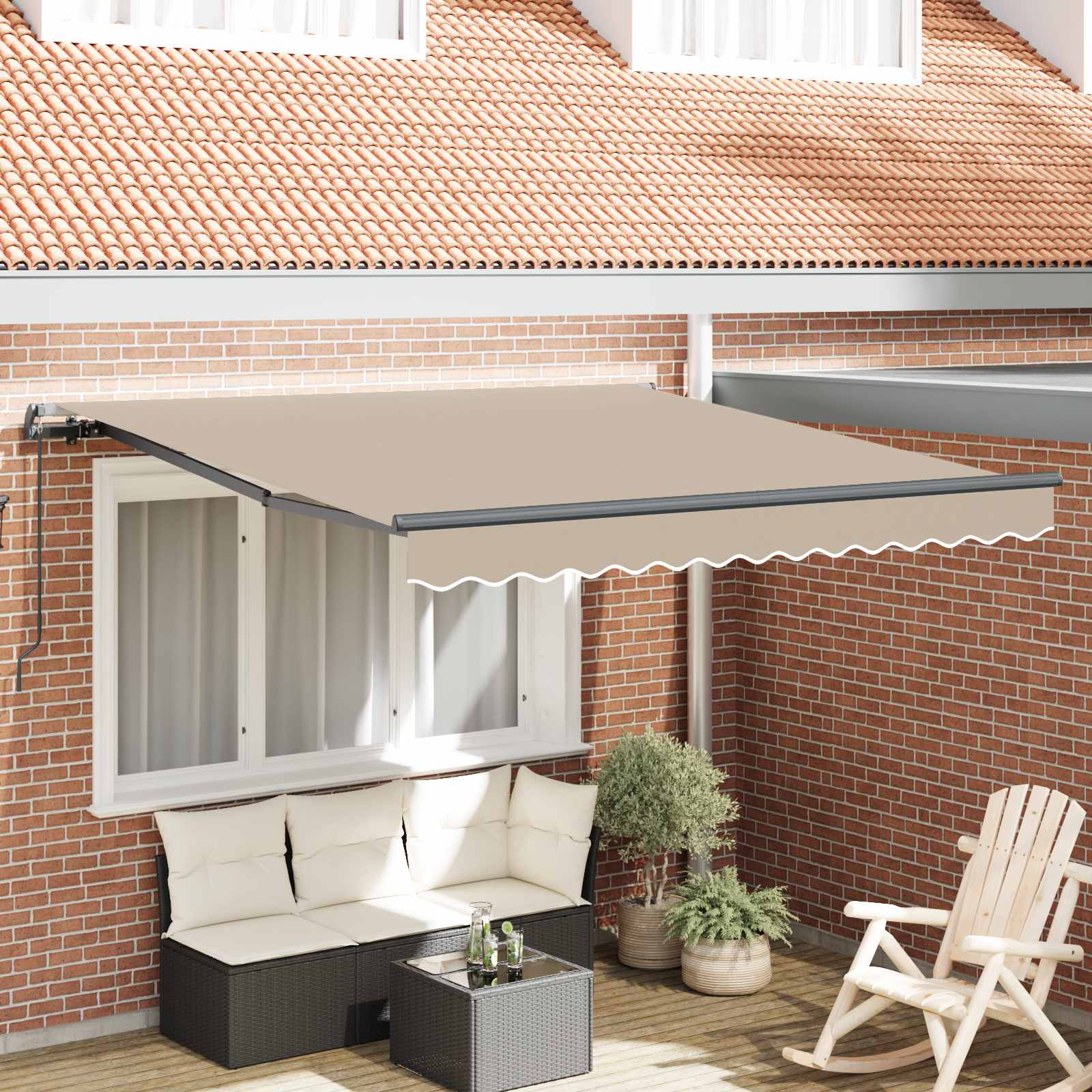 Toldo Retrátil 300 x 250 cm Poliéster e Aço