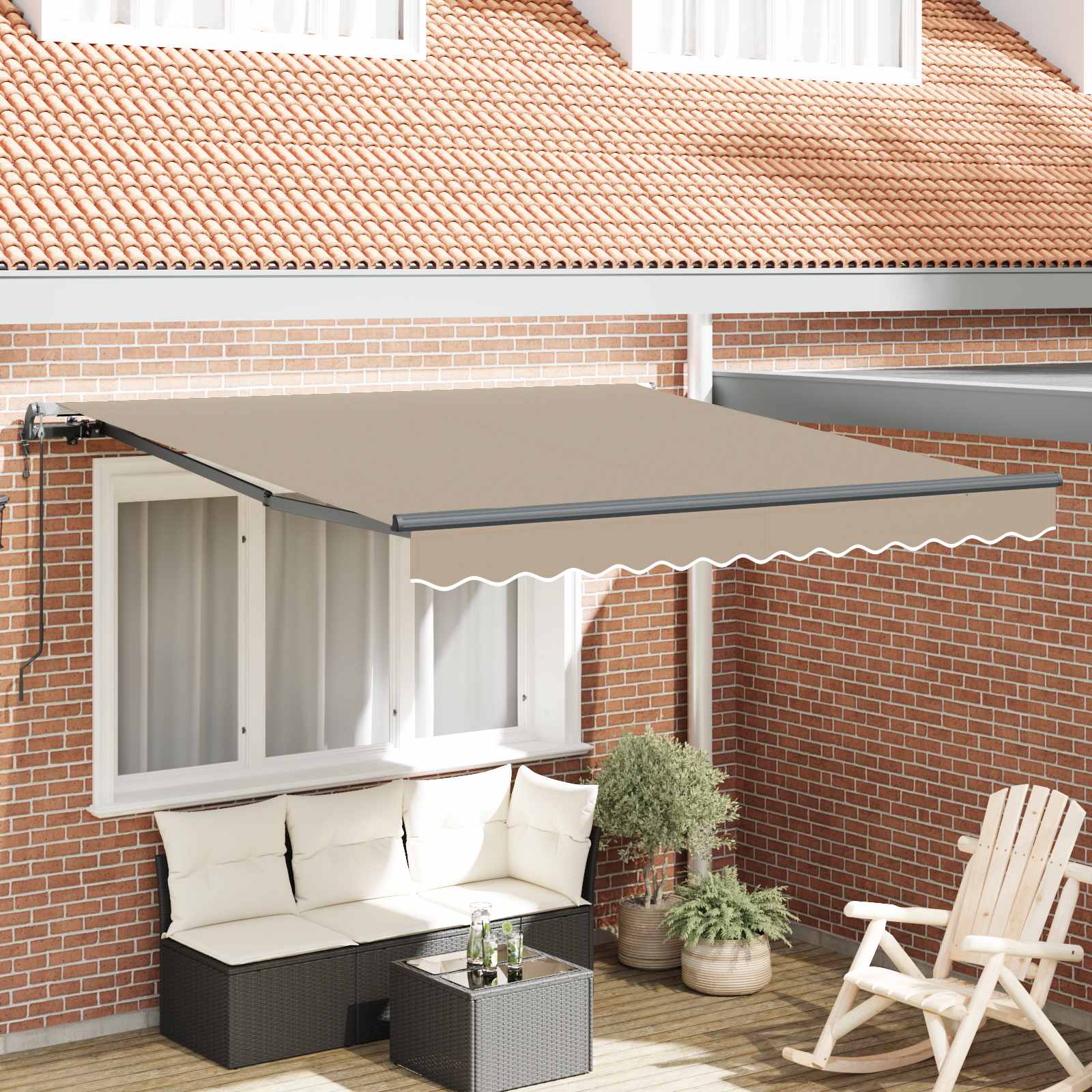 Toldo Retrátil 300 x 250 cm Tecido e Alumínio
