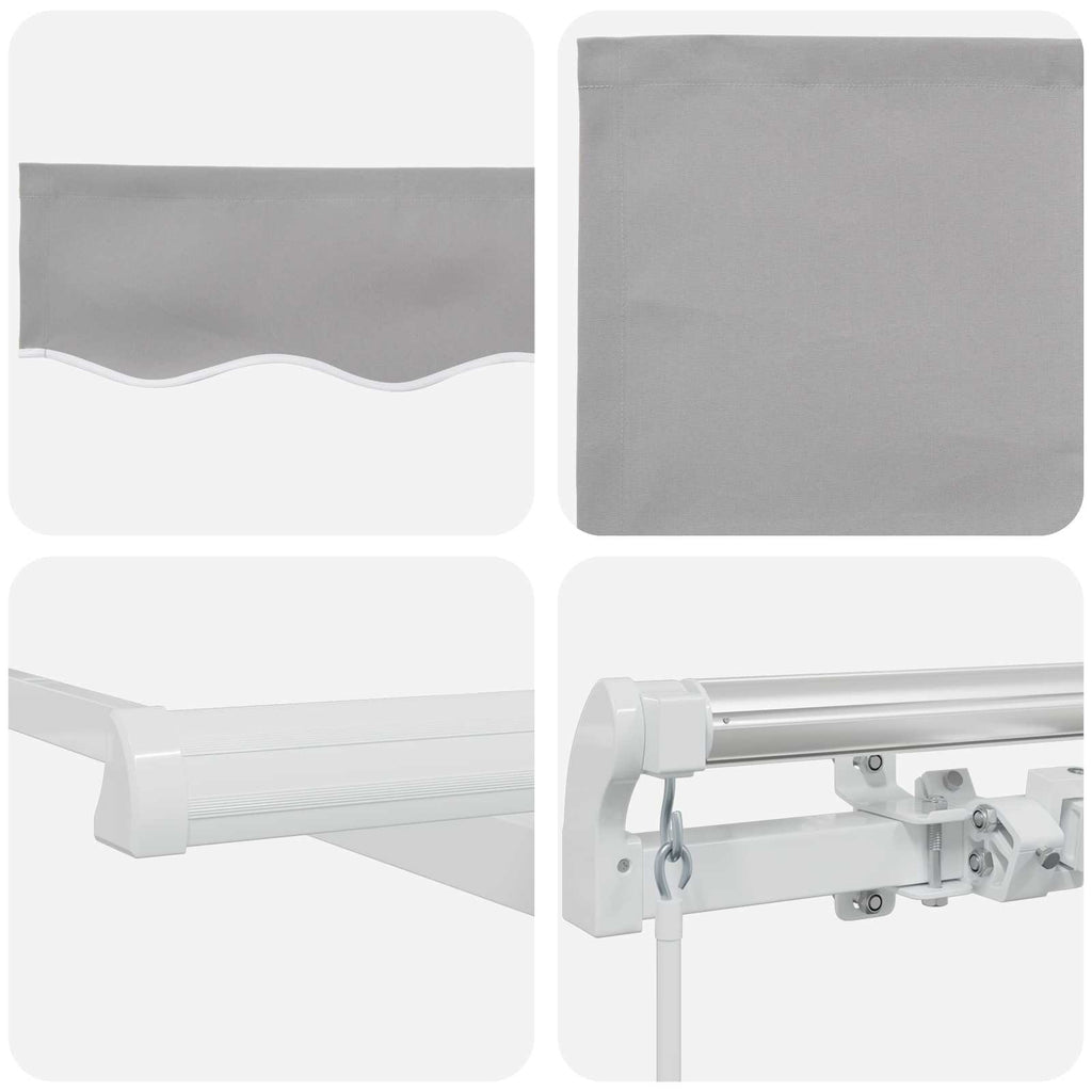 Toldo Manual Gris Claro 300 x 250 x 165 cm Poliéster