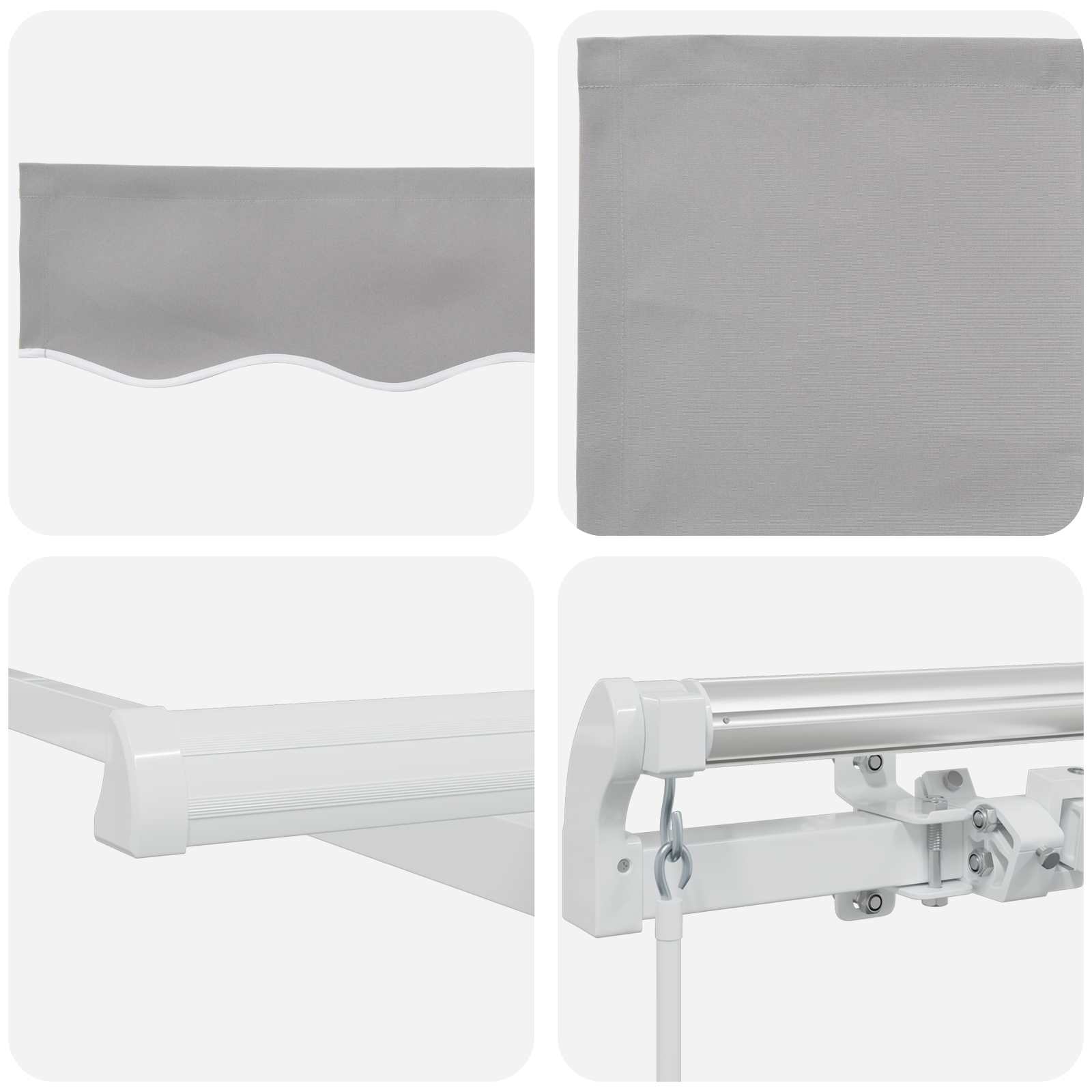 Toldo Manual Gris Claro 300 x 250 x 165 cm Poliéster