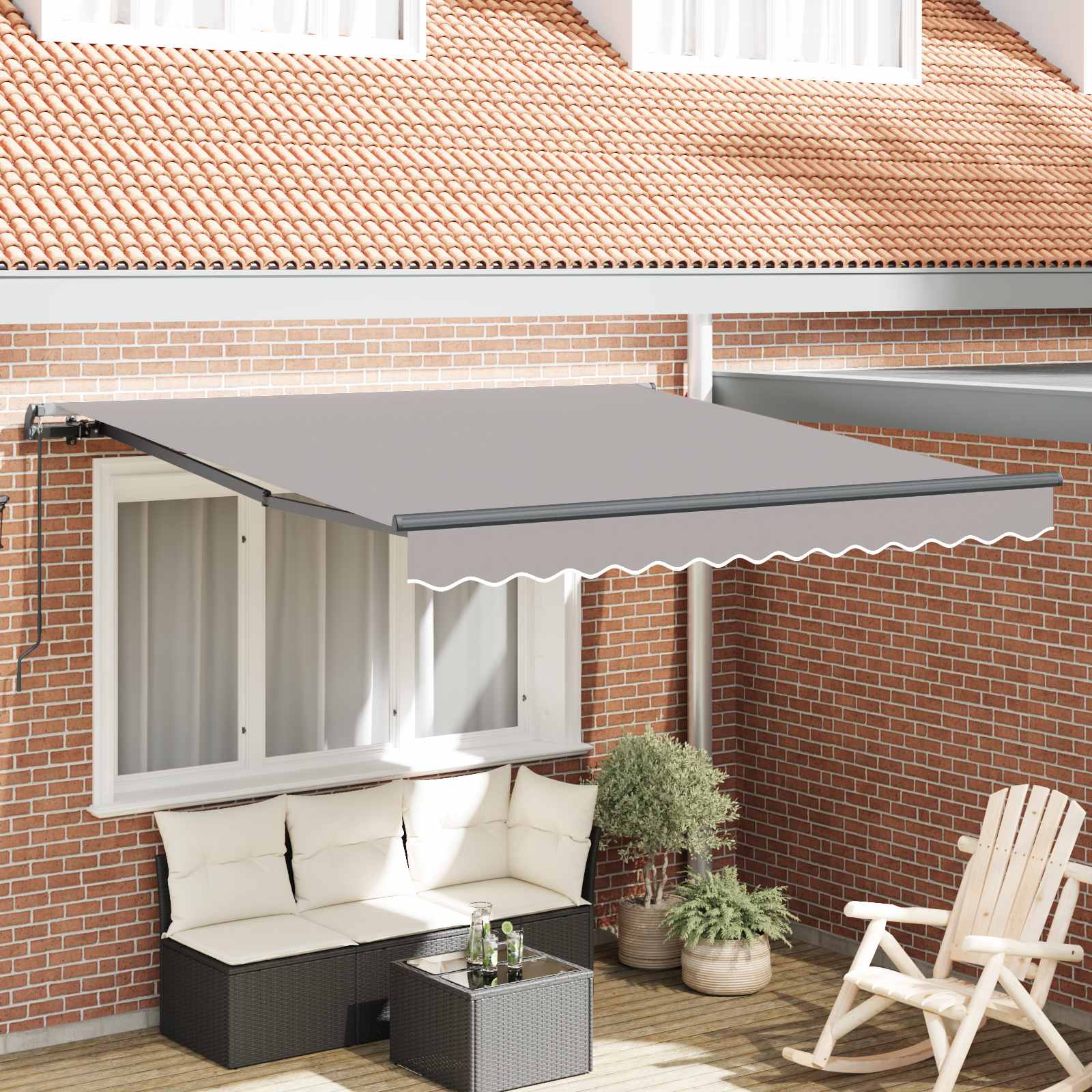 Toldo Retrátil 300 x 250 cm Poliéster e Aço