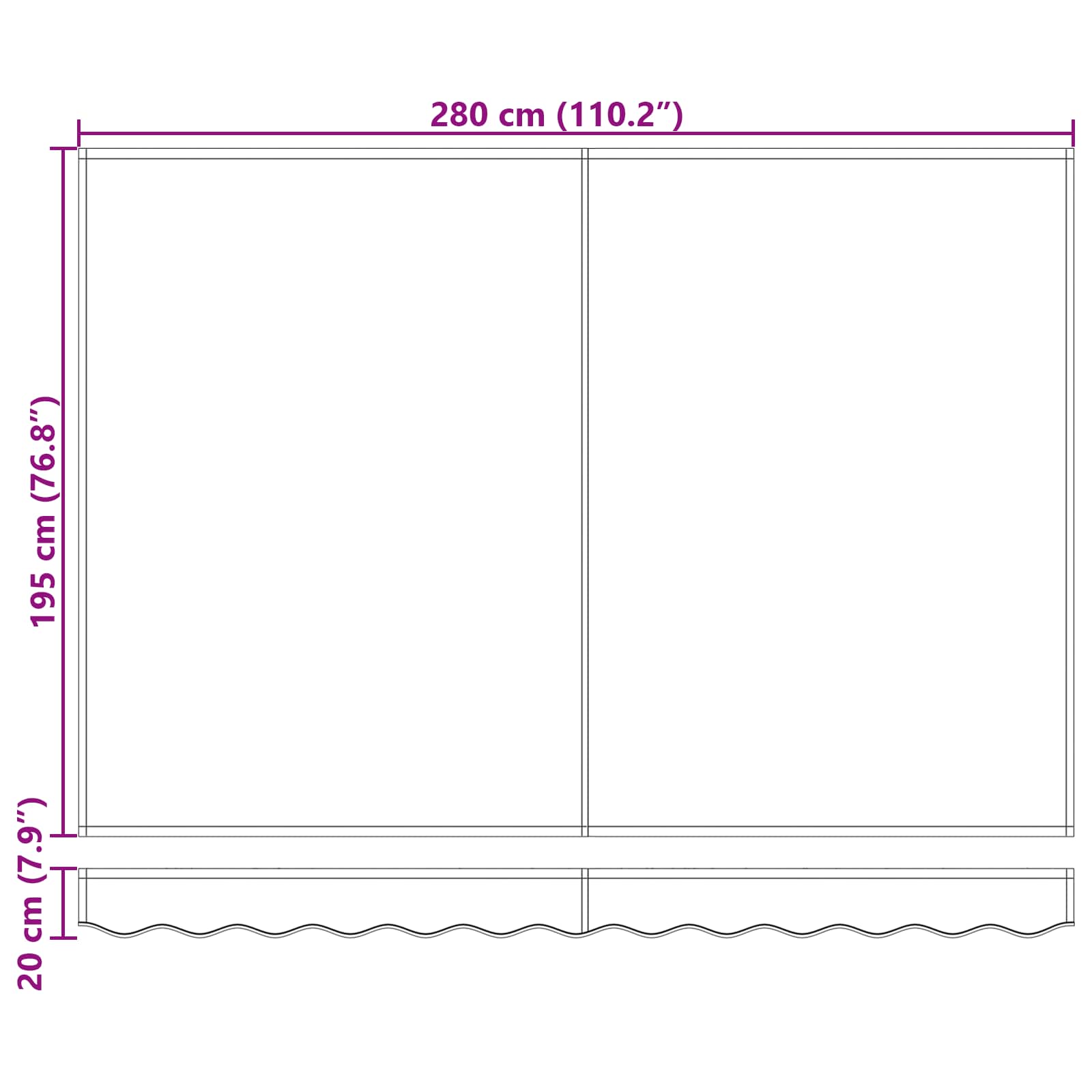 Toldo Manual Rojo 300 x 250 x 165 cm Poliéster