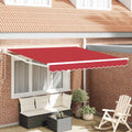 Toldo Retráctil Manual Rojo 300 x 250 cm Poliéster y Aluminio