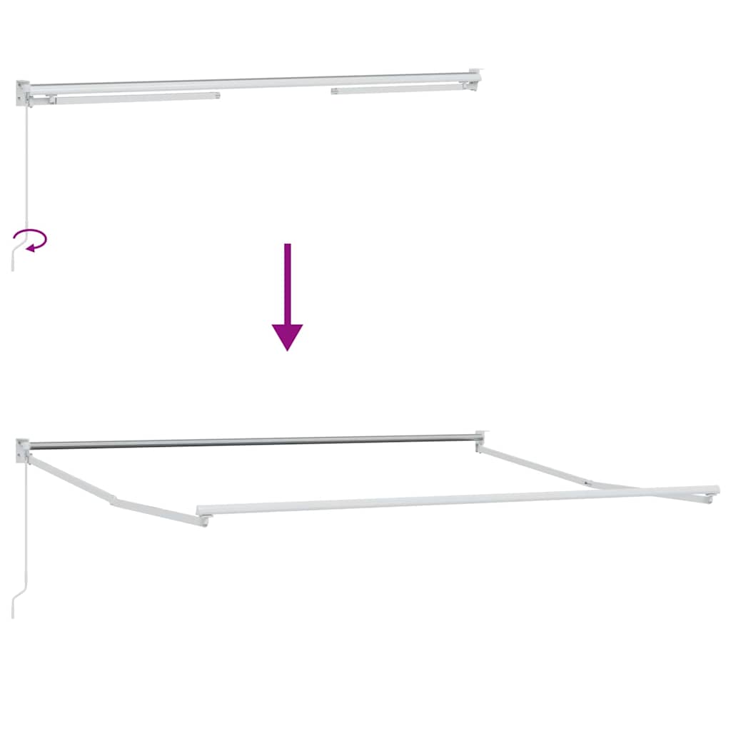 Toldo Retráctil Manual Rojo 300 x 250 cm Poliéster y Aluminio
