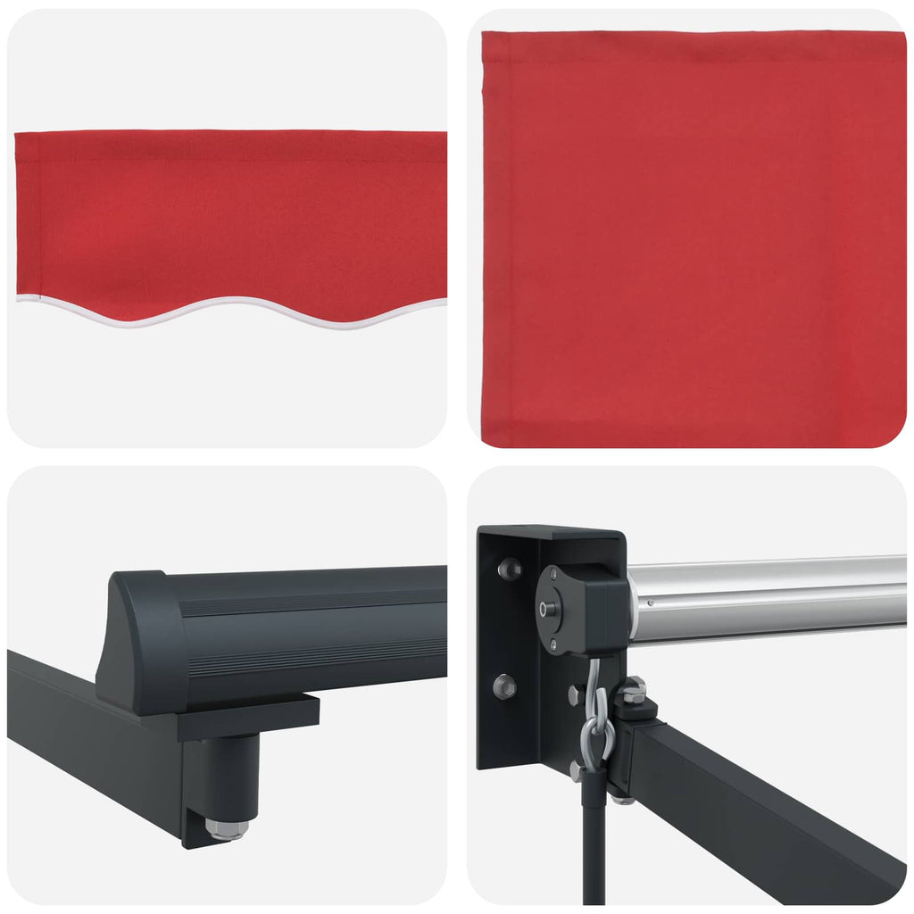 Toldo Manual Rojo 300 x 250 x 165 cm Poliéster