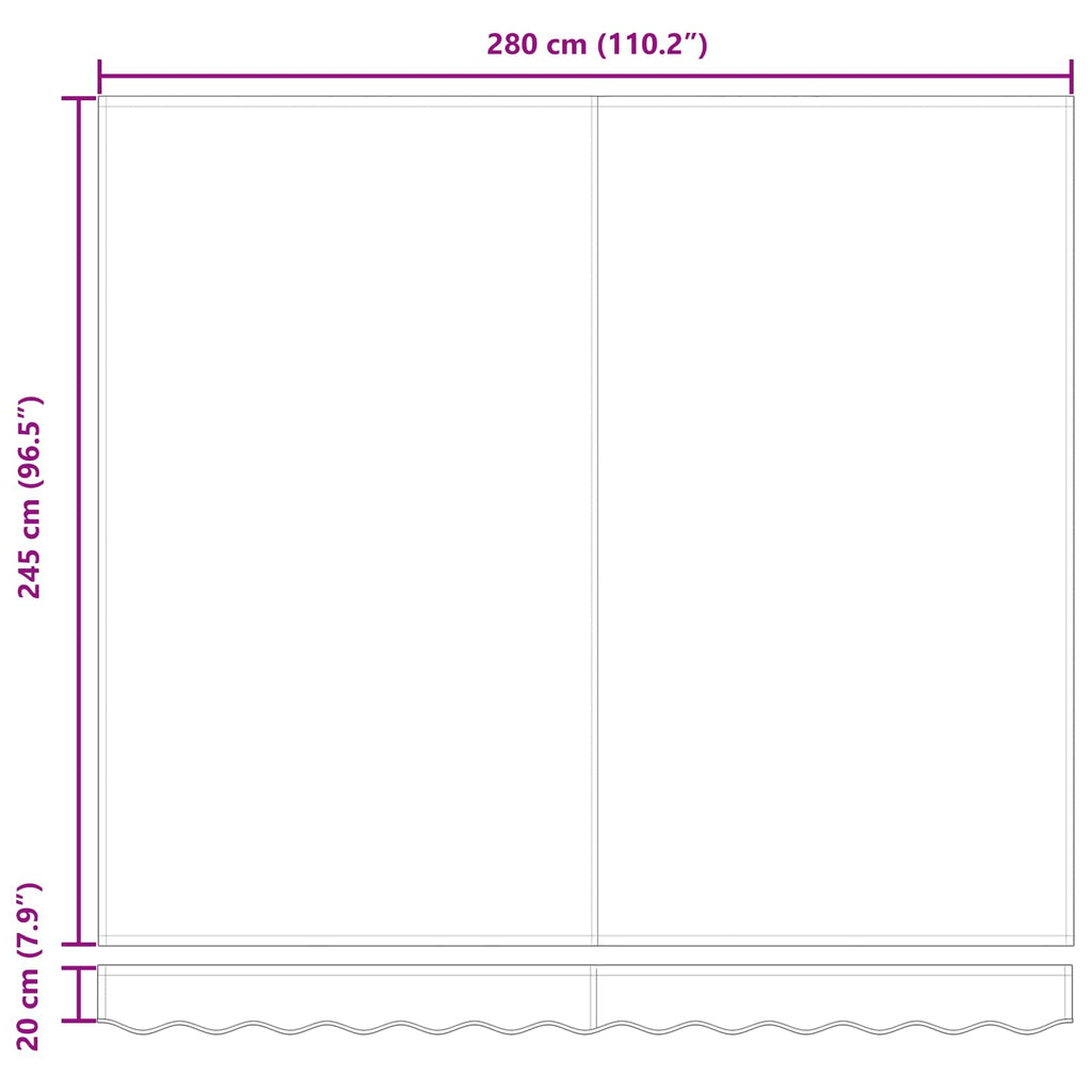 Toldo Manual Rojo 300 x 250 x 165 cm Poliéster