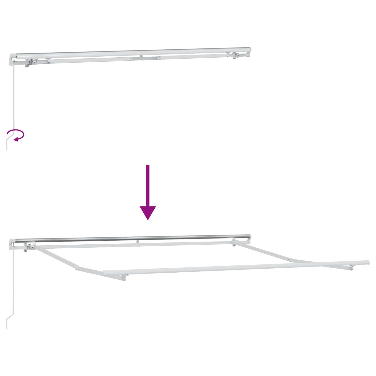 Toldo Manual Verde y amarillo 300 x 250 x 165 cm Poliéster