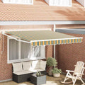 Toldo Manual Verde y amarillo 300 x 250 x 165 cm Poliéster