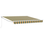 Toldo Manual Verde y amarillo 300 x 250 x 165 cm Poliéster