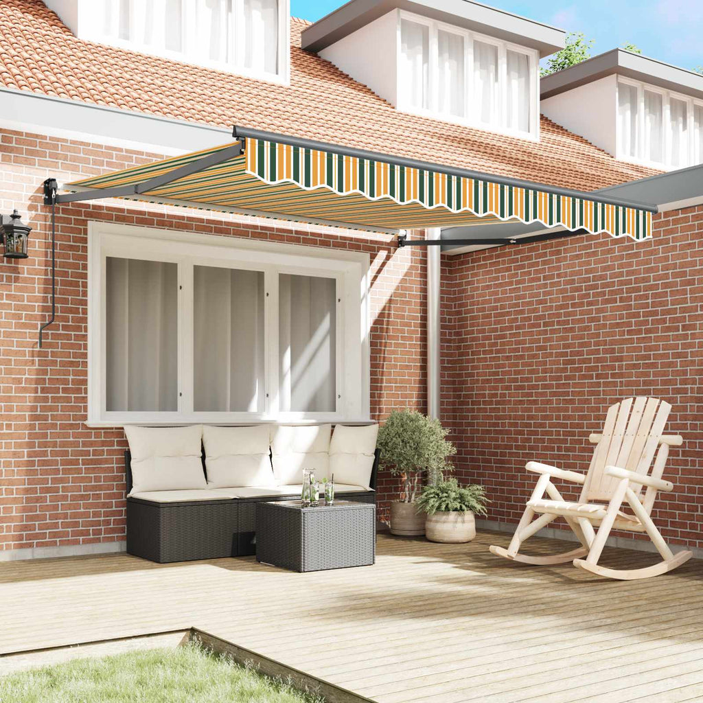 Toldo Manual Verde y amarillo 300 x 250 x 165 cm Poliéster