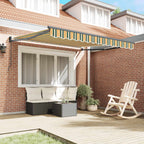 Toldo Manual Verde y amarillo 300 x 250 x 165 cm Poliéster