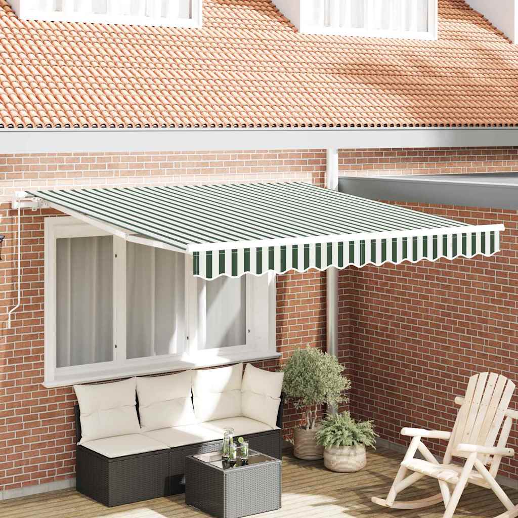 Toldo Manual Verde y 300 x 250 x 165 cm Poliéster