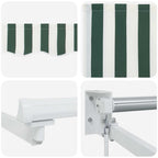 Toldo Manual Verde y 300 x 250 x 165 cm Poliéster