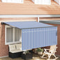 Toldo Retrátil Manual Azul e 350 x 250 cm Poliéster e Alumínio