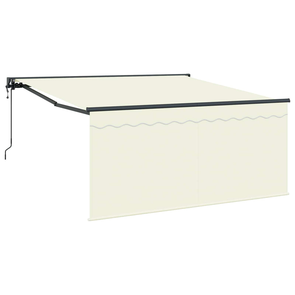 Toldo Retráctil Crema 350 x 250 cm Poliéster y Aluminio