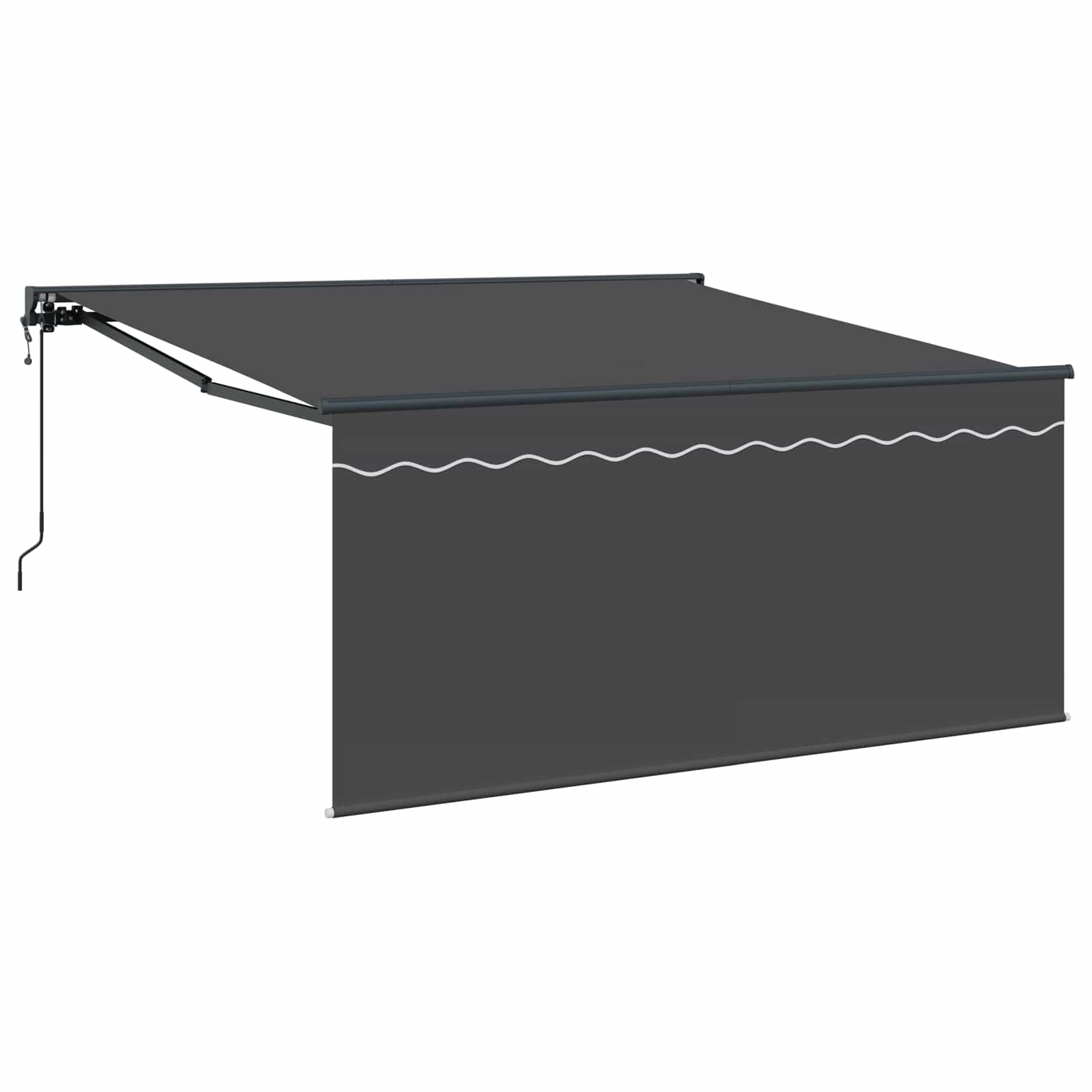 Toldo Retráctil Antracita 350 x 250 cm Poliéster y Aluminio