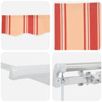 Toldo Manual Amarillo y Naranja 350 x 250 x 165 cm Poliéster