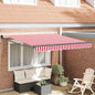 Blue Manual Retractable Awning, 300 x 200 cm, Polyester and Aluminum