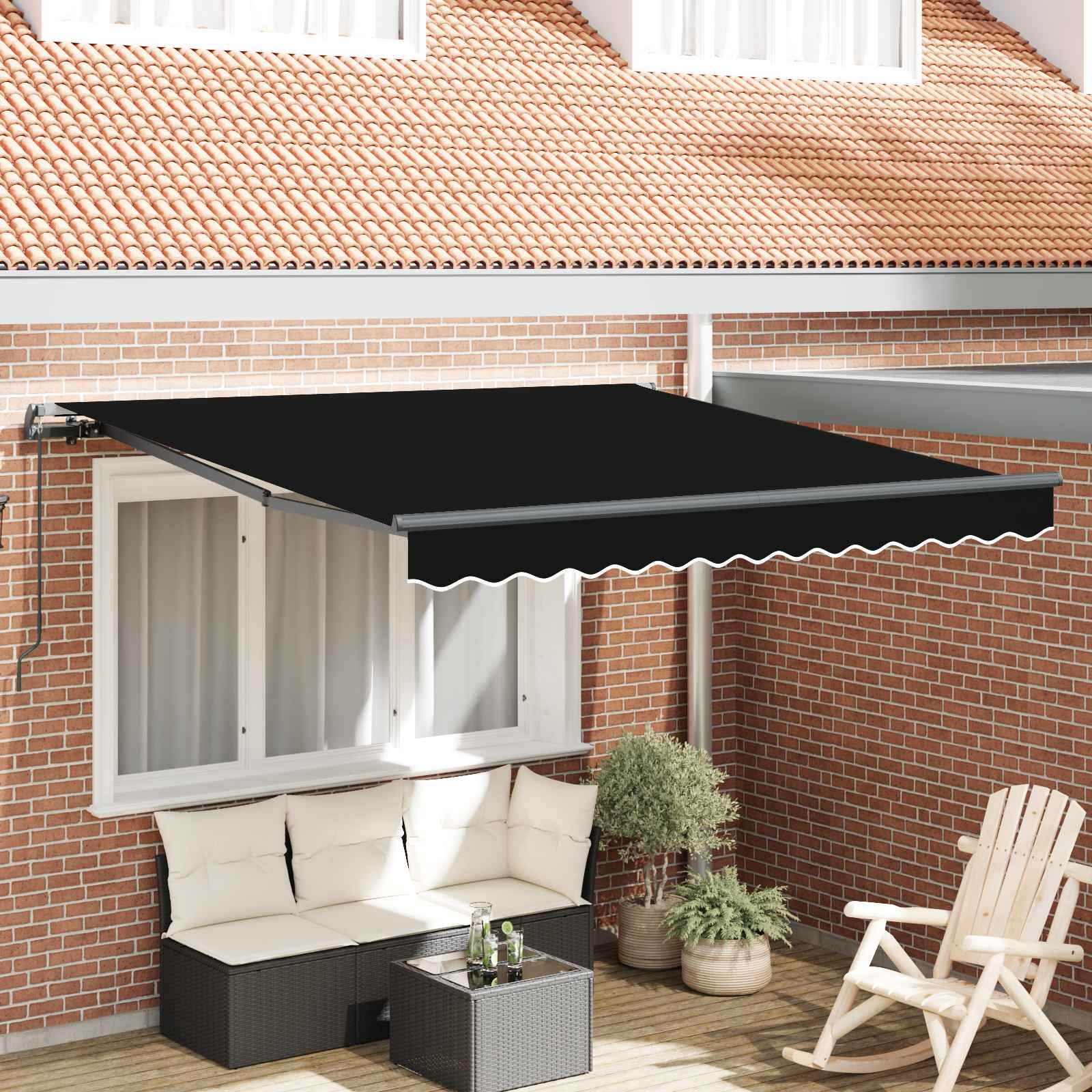 Toldo Retrátil 300 x 250 cm Poliéster e Aço