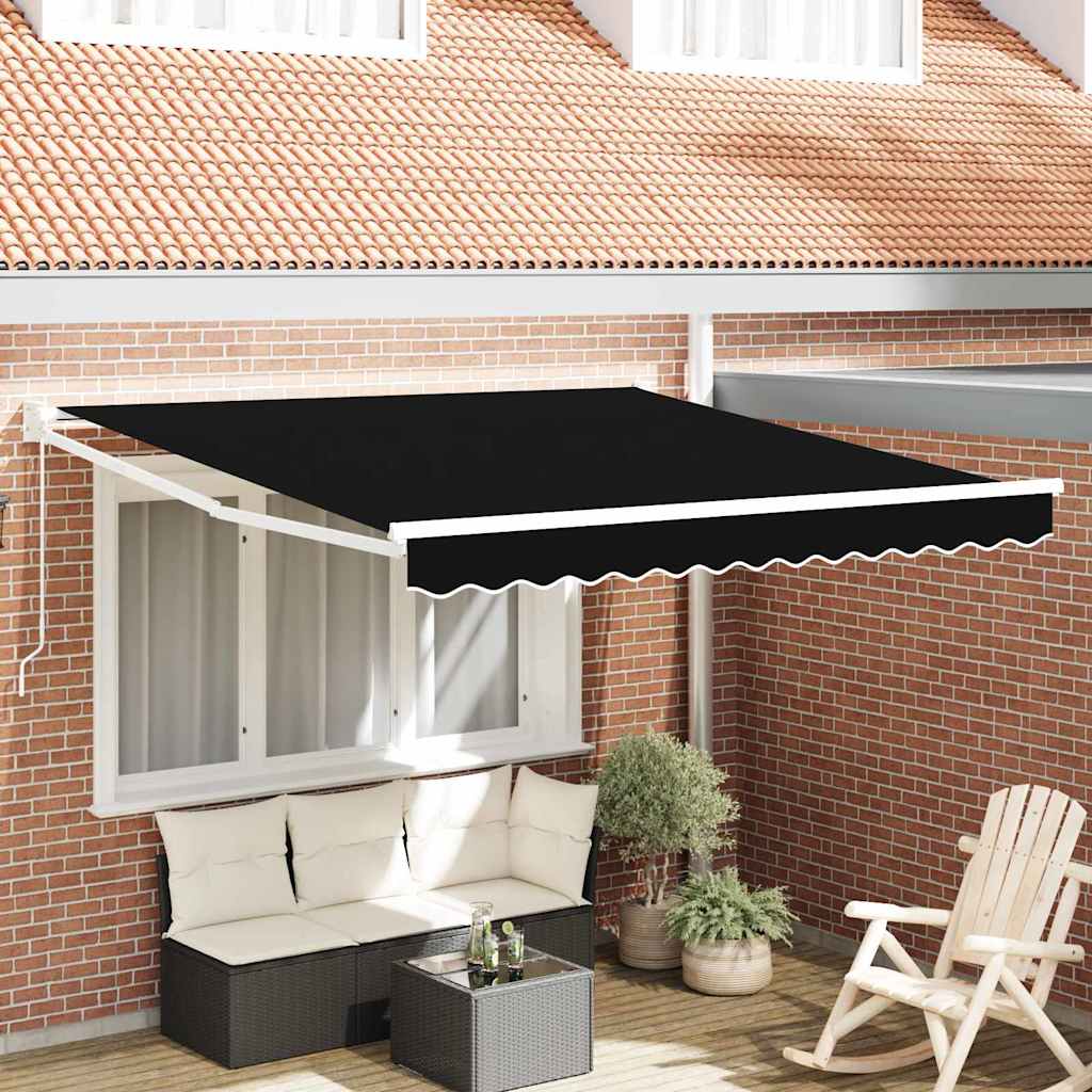 Toldo Retrátil Antracite 400 x 200 cm Poliéster e Alumínio