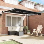 Toldo Retráctil Negro 350 x 250 cm Poliéster y Aluminio