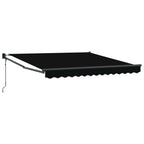 Toldo Retráctil Negro 350 x 250 cm Poliéster y Aluminio