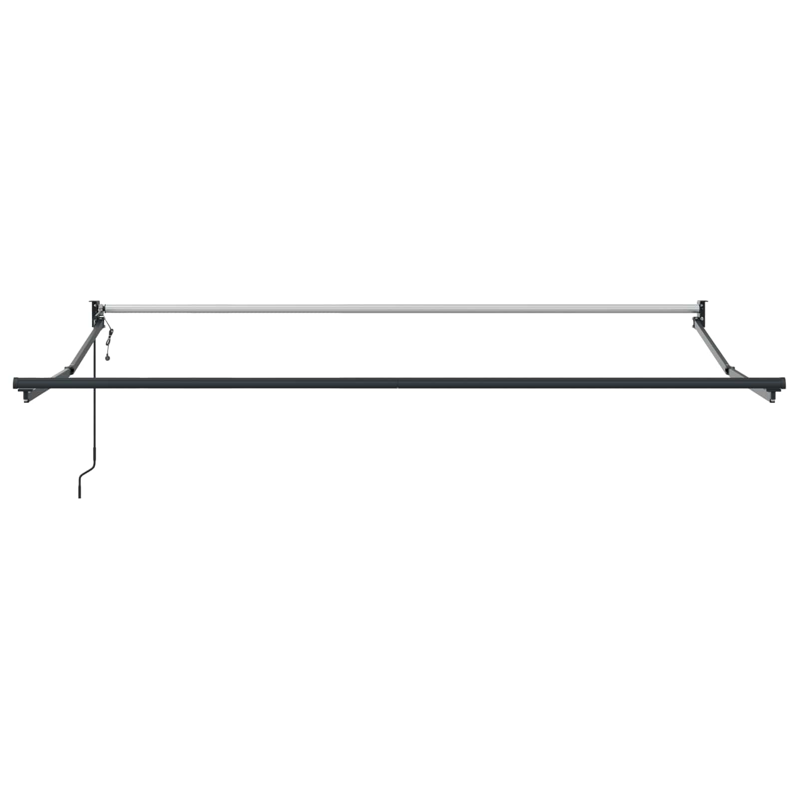 Toldo Retráctil Negro 350 x 250 cm Poliéster y Aluminio