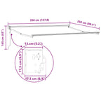 Toldo Retráctil Negro 350 x 250 cm Poliéster y Aluminio