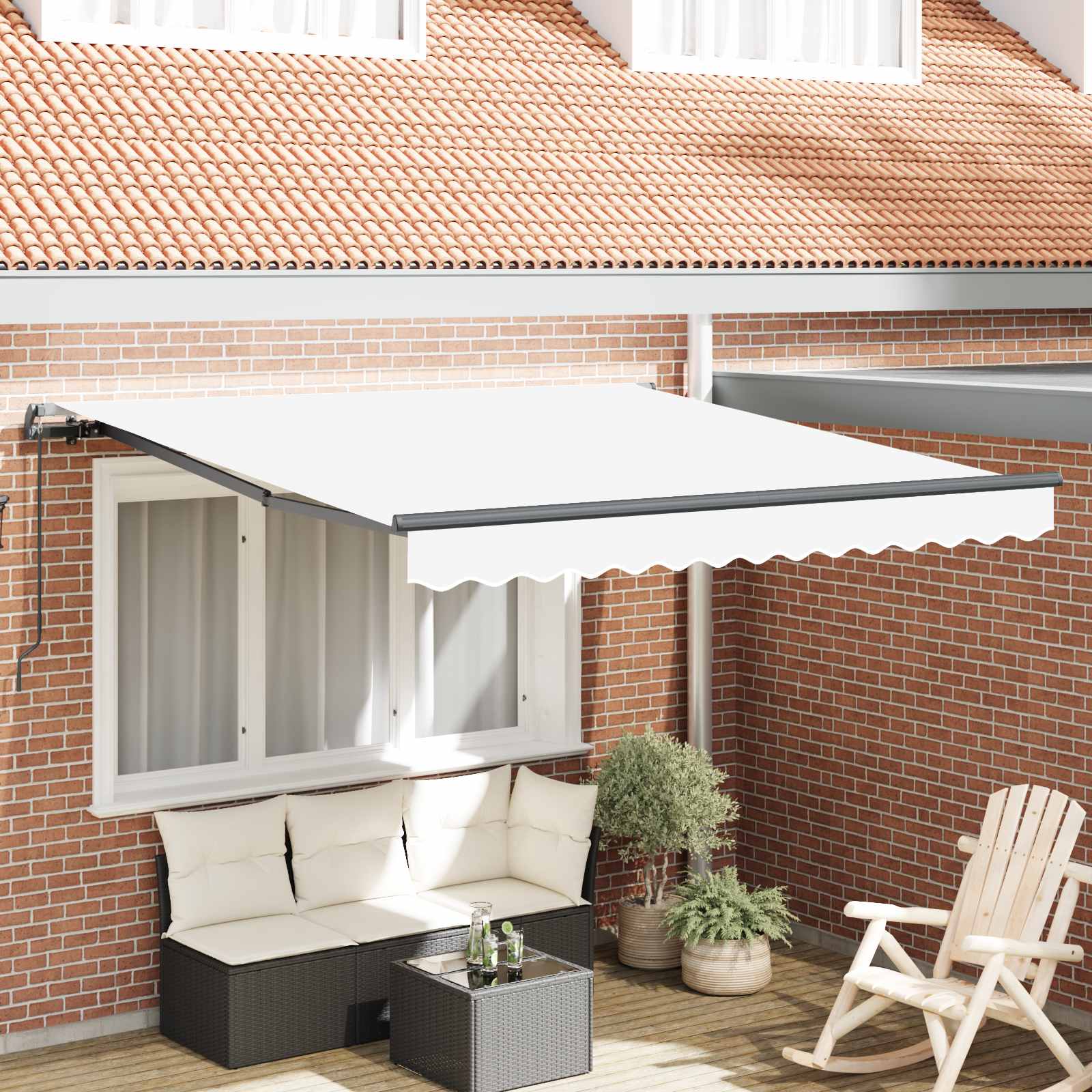 Toldo Retrátil 300 x 250 cm Poliéster e Aço