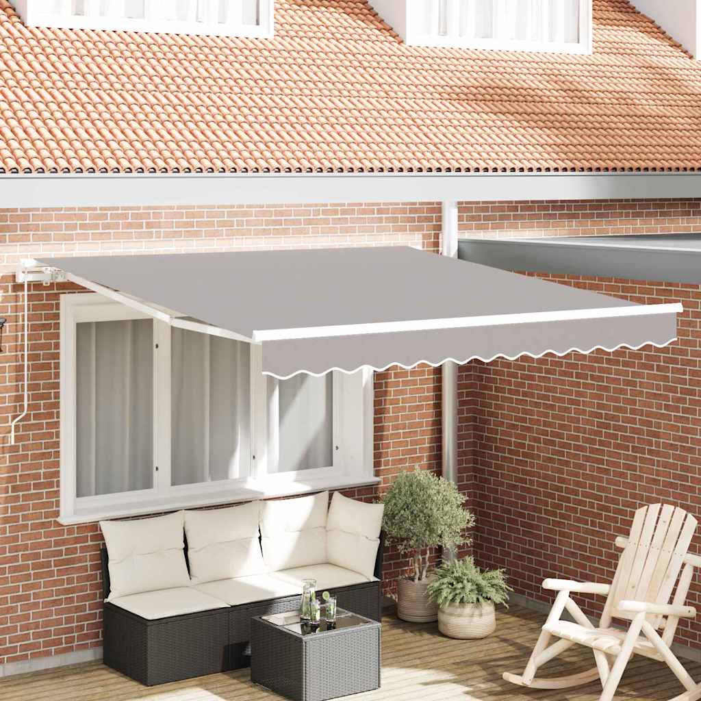 Toldo Retrátil Antracite 350 x 200 cm Poliéster e Alumínio