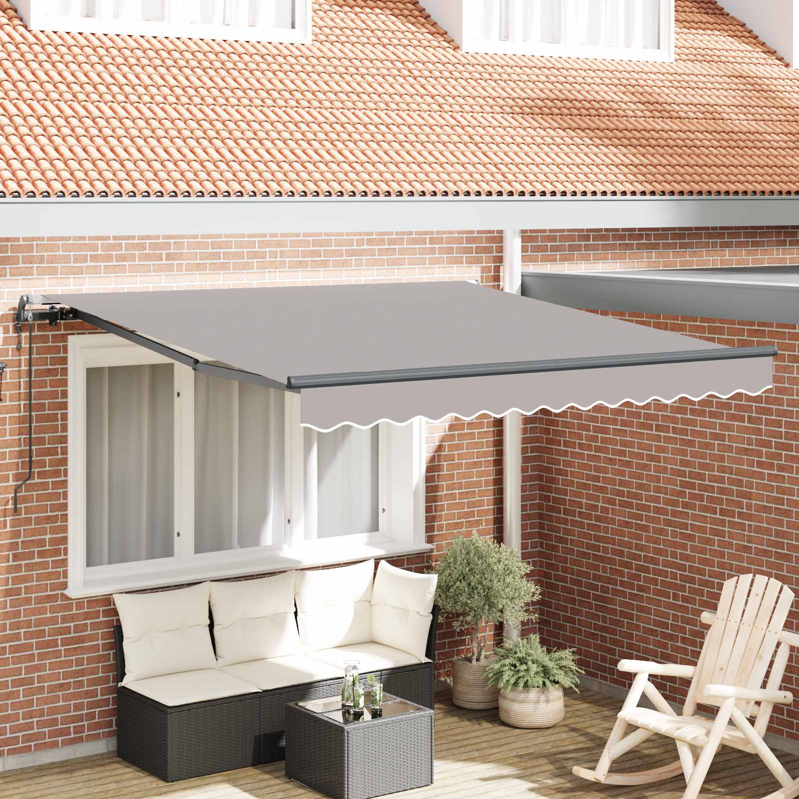 Toldo Retrátil 300 x 250 cm Tecido e Alumínio