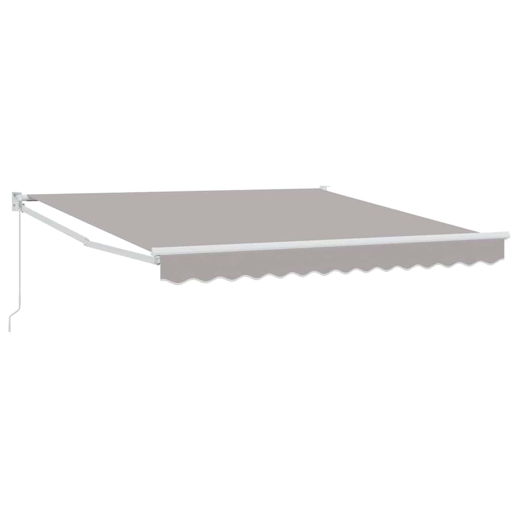 Toldo Retráctil Gris Claro 350 x 250 cm Poliéster y Aluminio