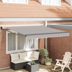 Toldo Retráctil Gris Claro 350 x 250 cm Poliéster y Aluminio