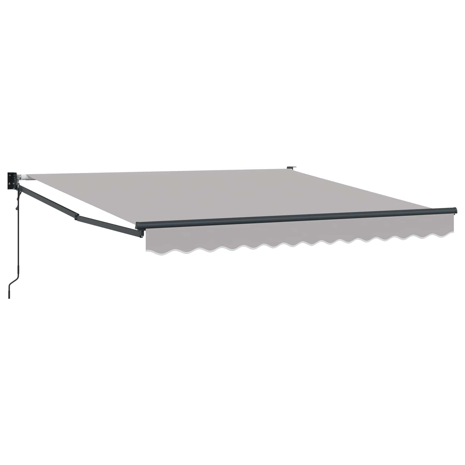 Toldo Retráctil Gris Claro 350 x 250 cm Poliéster y Aluminio