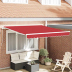 Toldo Retráctil Rojo 350 x 250 cm Poliéster y Aluminio