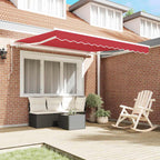 Toldo Retráctil Rojo 350 x 250 cm Poliéster y Aluminio