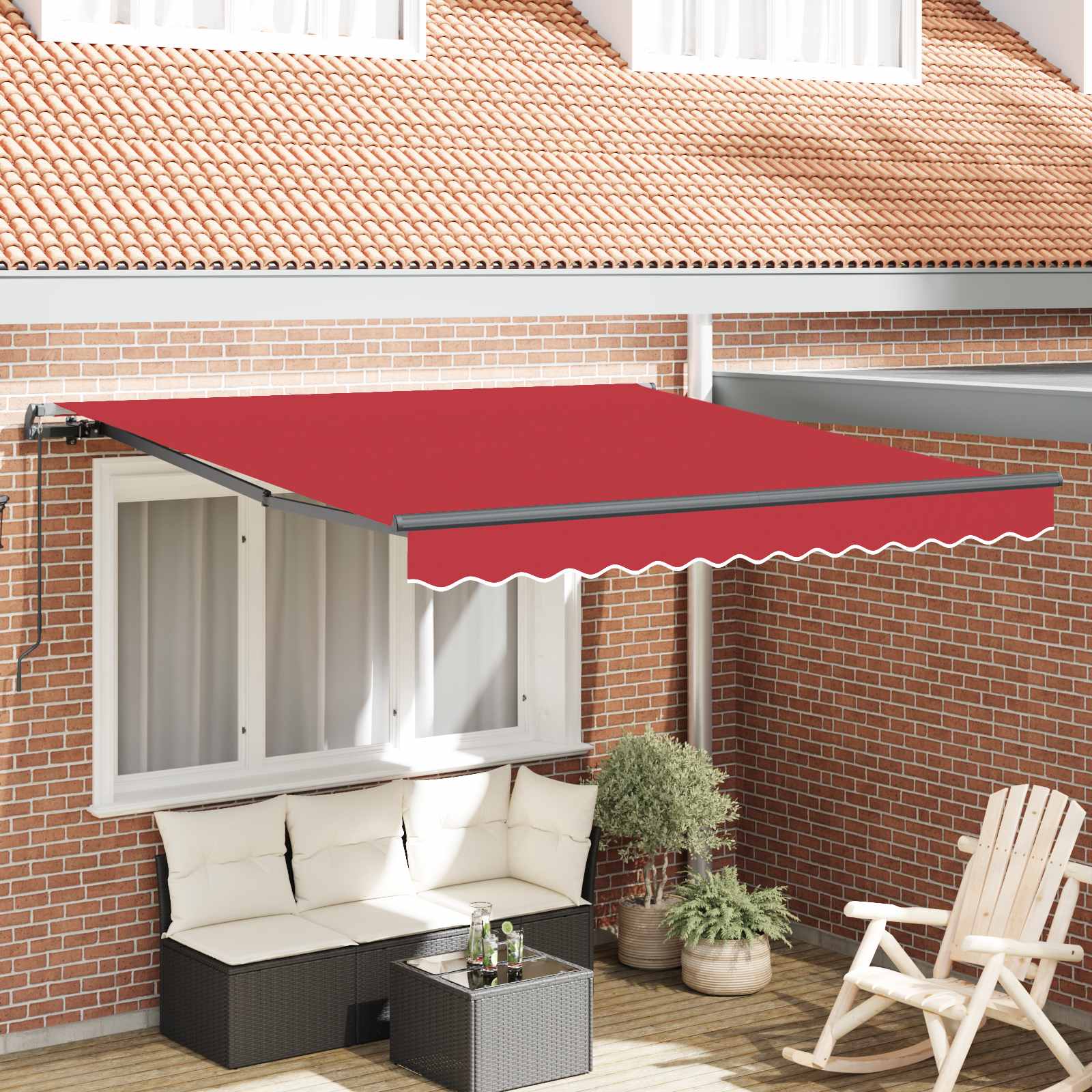 Toldo Retrátil 300 x 250 cm Poliéster e Aço