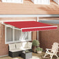 Toldo Retrátil Manual Vermelho 350 x 250 cm Poliéster e Alumínio
