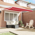 Toldo Retráctil Manual Rojo 350 x 250 cm Poliéster y Aluminio