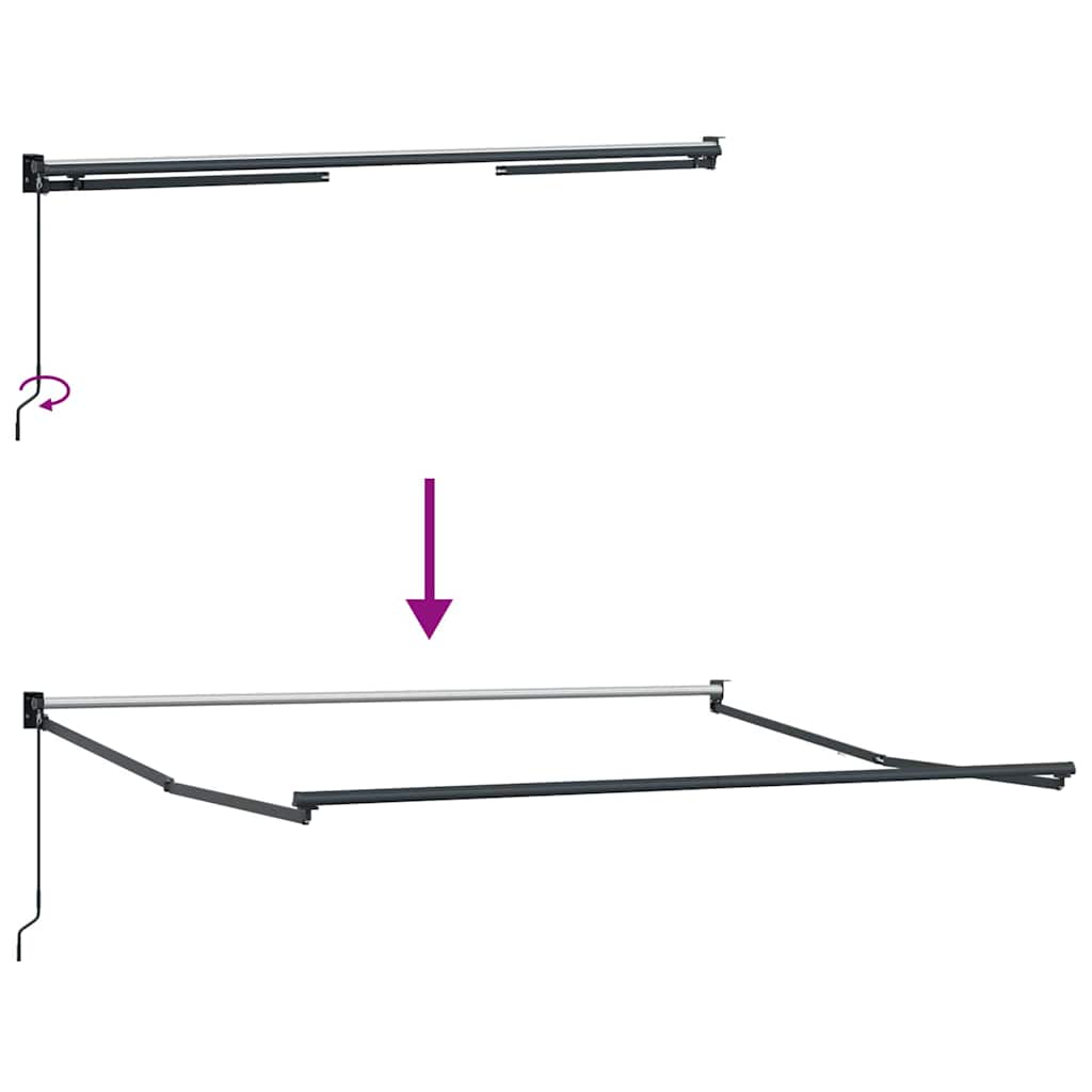 Toldo Retráctil Manual Rojo 350 x 250 cm Poliéster y Aluminio